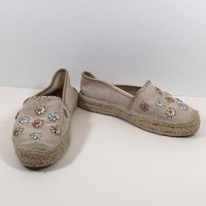 Jack Rogers Palmer Canvas Espadrilles Metallic Size 8